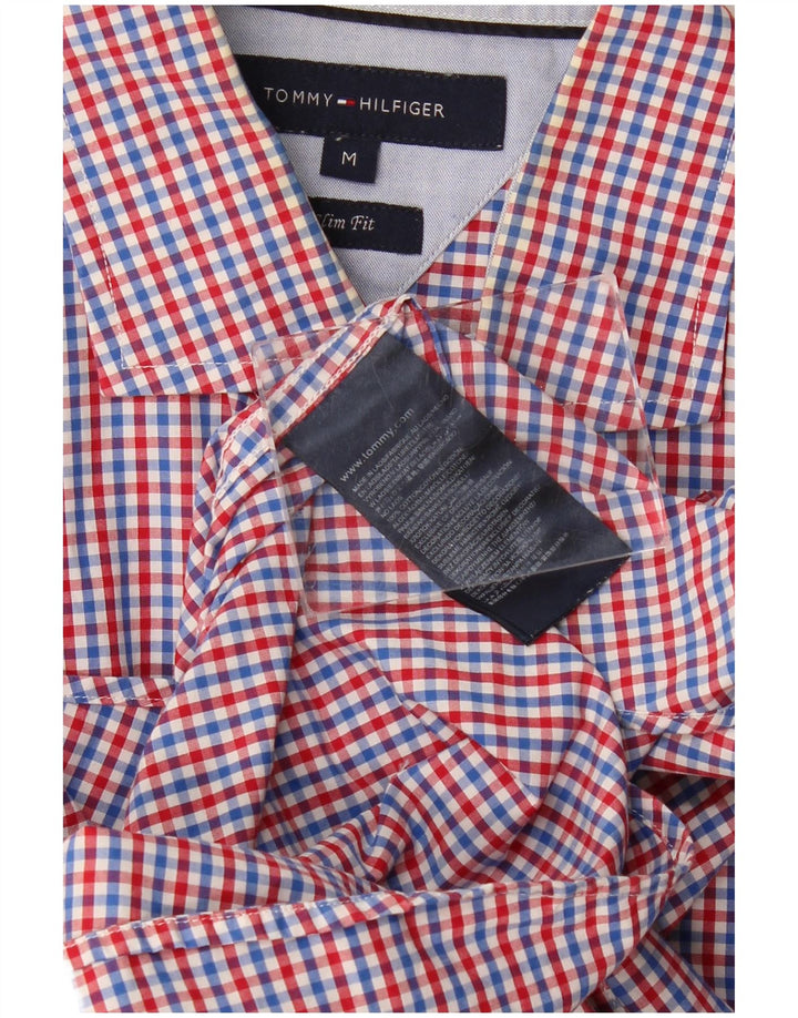 Tommy Hilfiger Mens Slim Fit Shirt Medium Multicoloured Gingham Cotton