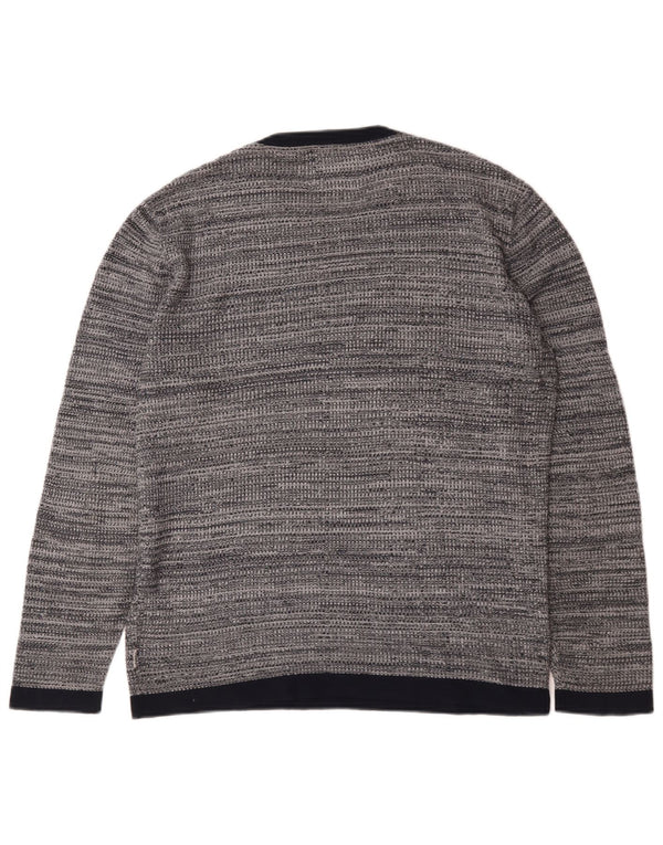 Jack & Jones Mens Crew Neck Jumper Sweater Medium Grey Flecked Cotton
