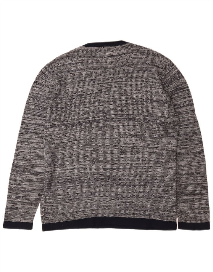 Jack & Jones Mens Crew Neck Jumper Sweater Medium Grey Flecked Cotton
