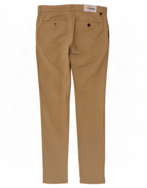 Farah Mens Slim Chino Pantalones W34 L32 Algodón Beige