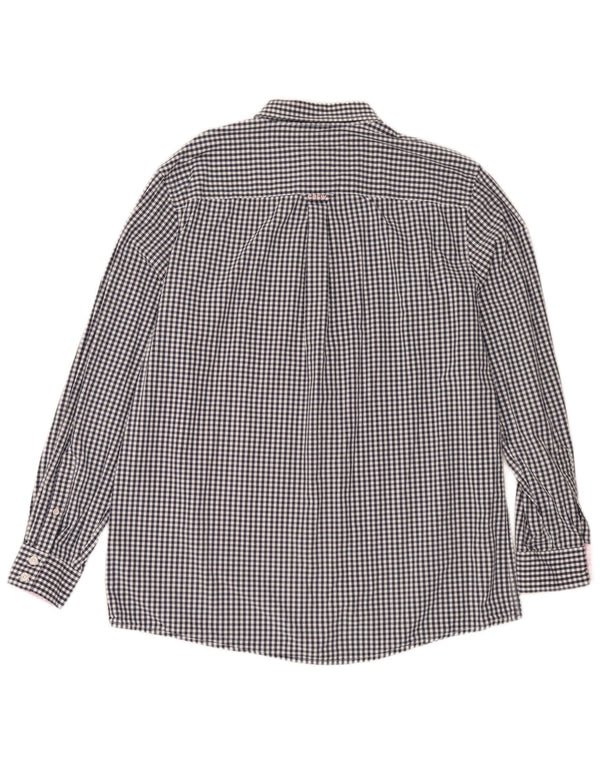 Crew Clothing Mens Classic Fit Shirt XL Navy Blue Gingham Cotton