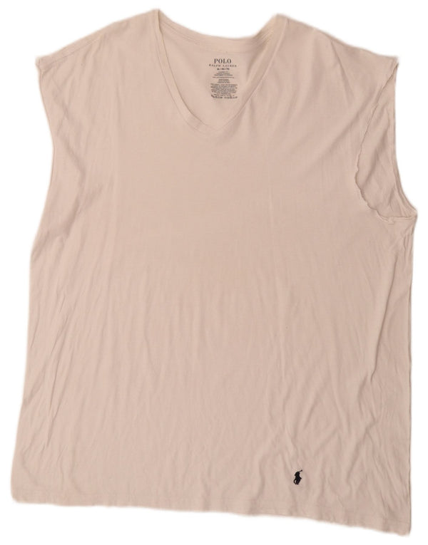 Polo Ralph Lauren Hombre Chaleco Top XL Algodón Blanco