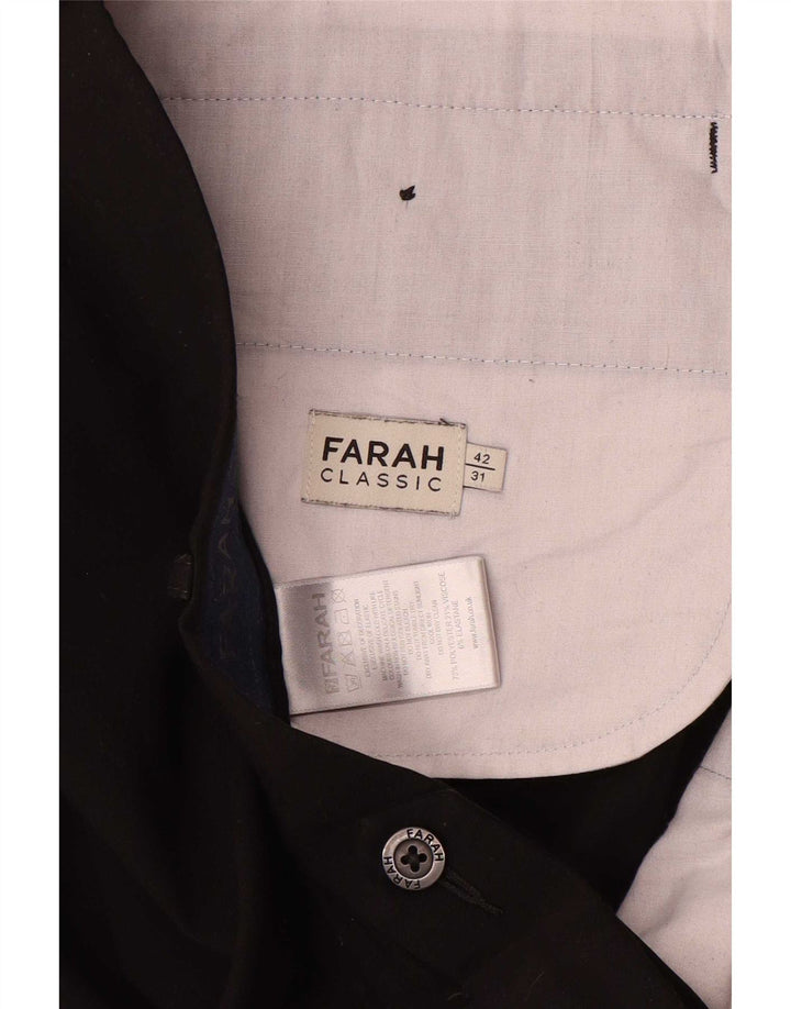 Farah Mens Classic Fit Chino Trousers W42 L31 Black Polyester