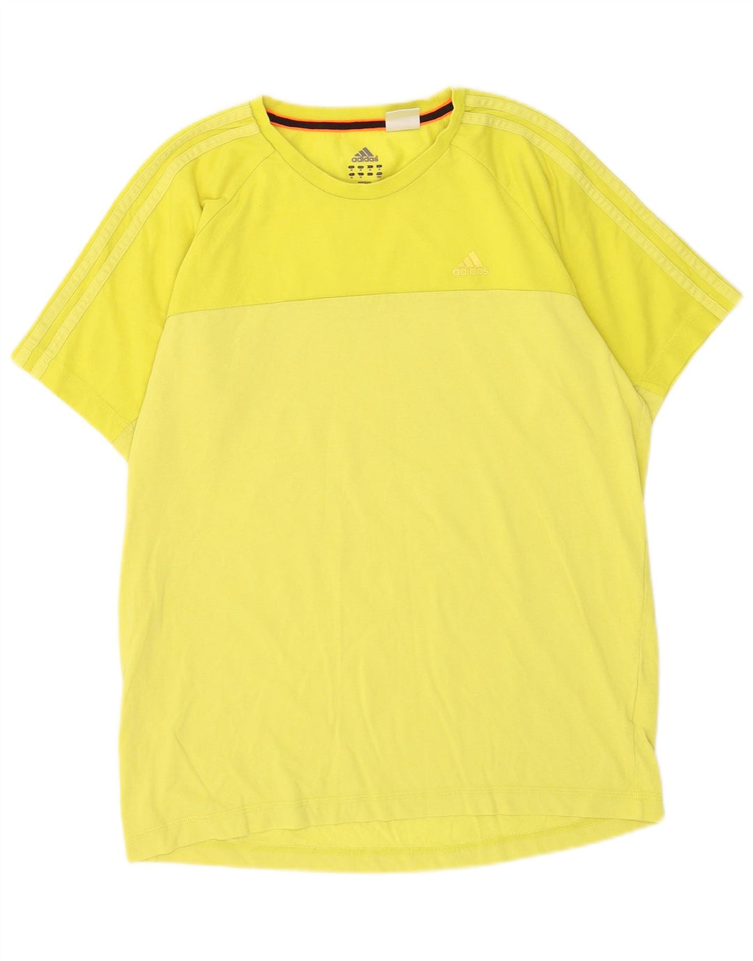 Adidas Herre Climalite T-Shirt Top Medium Gul Bomuld
