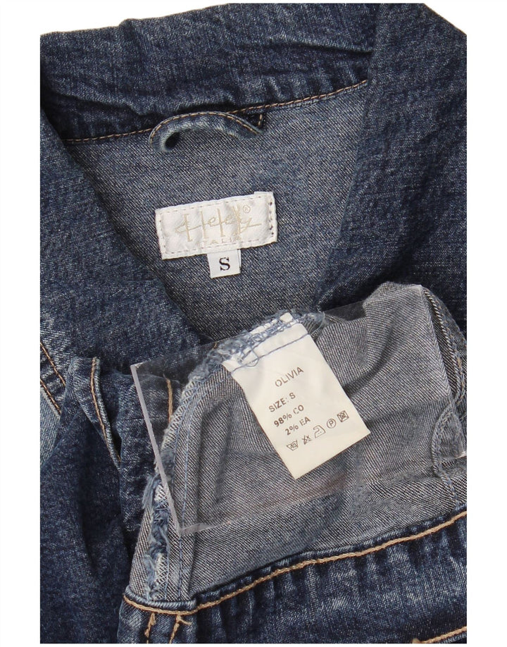 Vintage Womens Denim Jacket UK 10 Small Blue Cotton