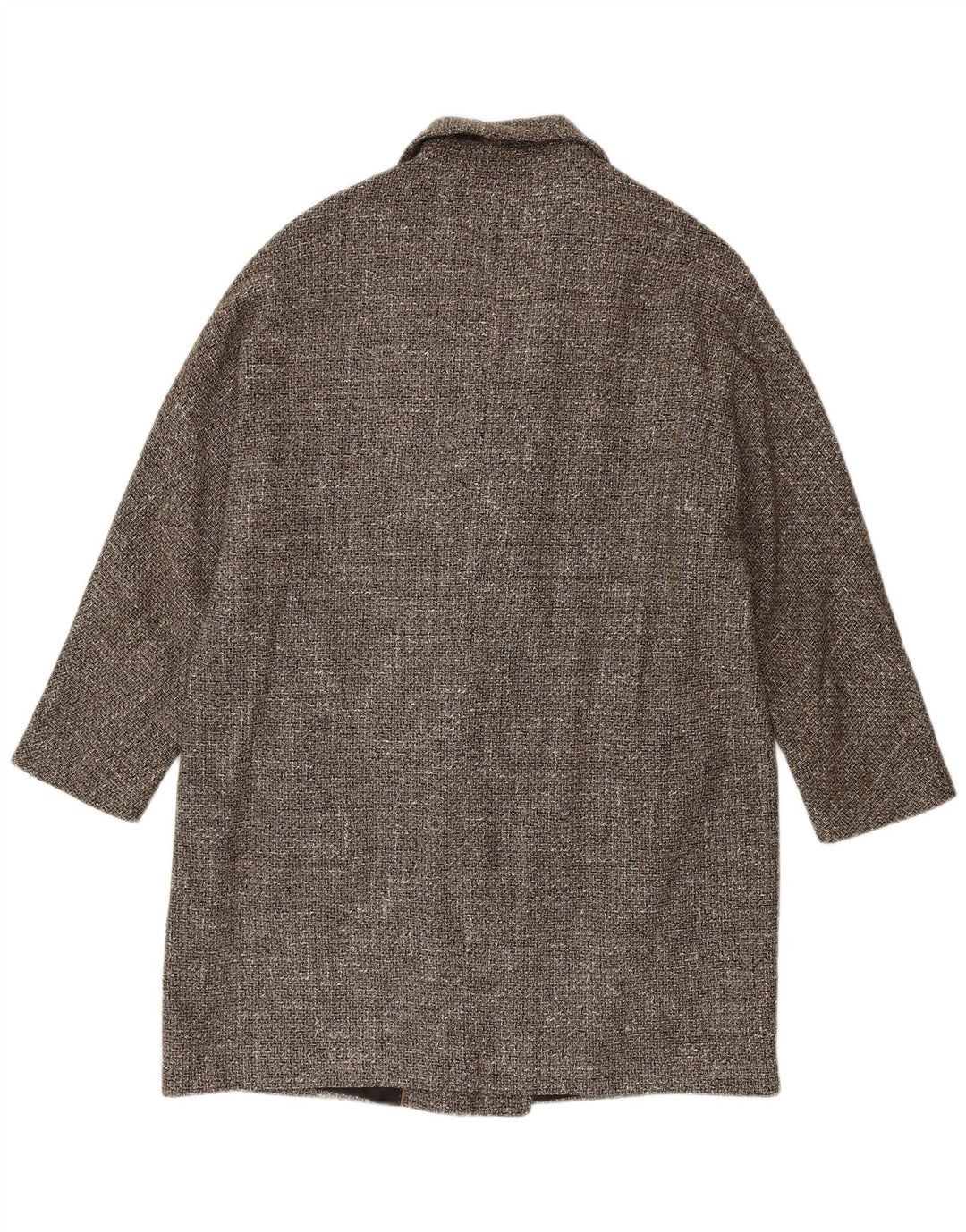 Massimo Dutti Womens Double Breasted Coat UK 16 Large Grey Herringbone