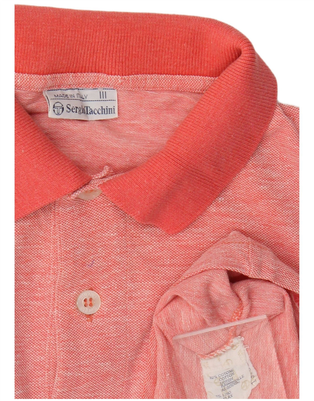 Sergio Tacchini Mens Polo Shirt Medium Pink Cotton
