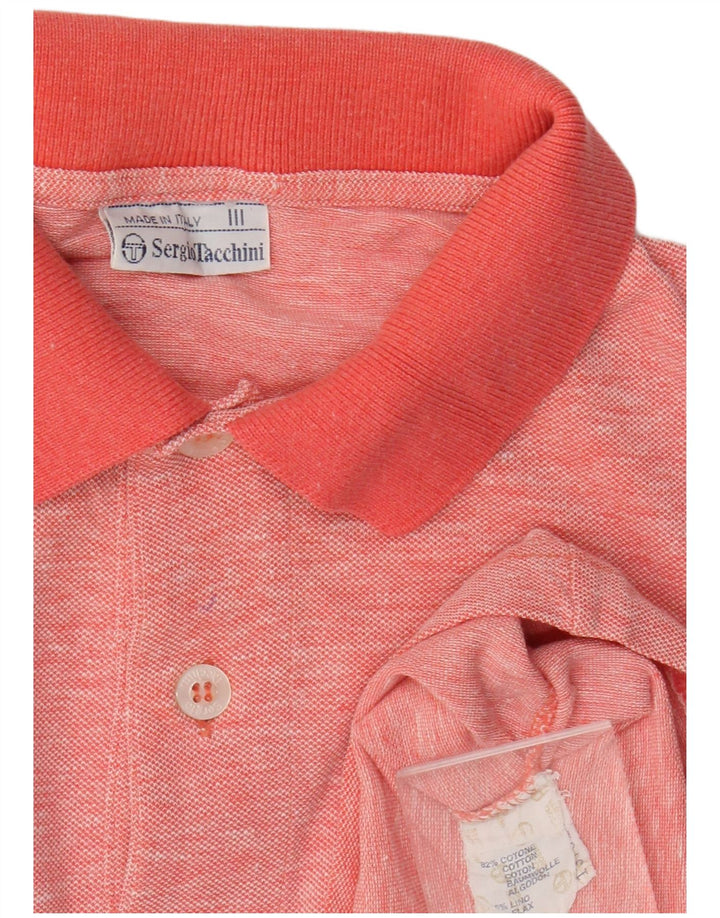 Sergio Tacchini Mens Polo Shirt Medium Pink Cotton