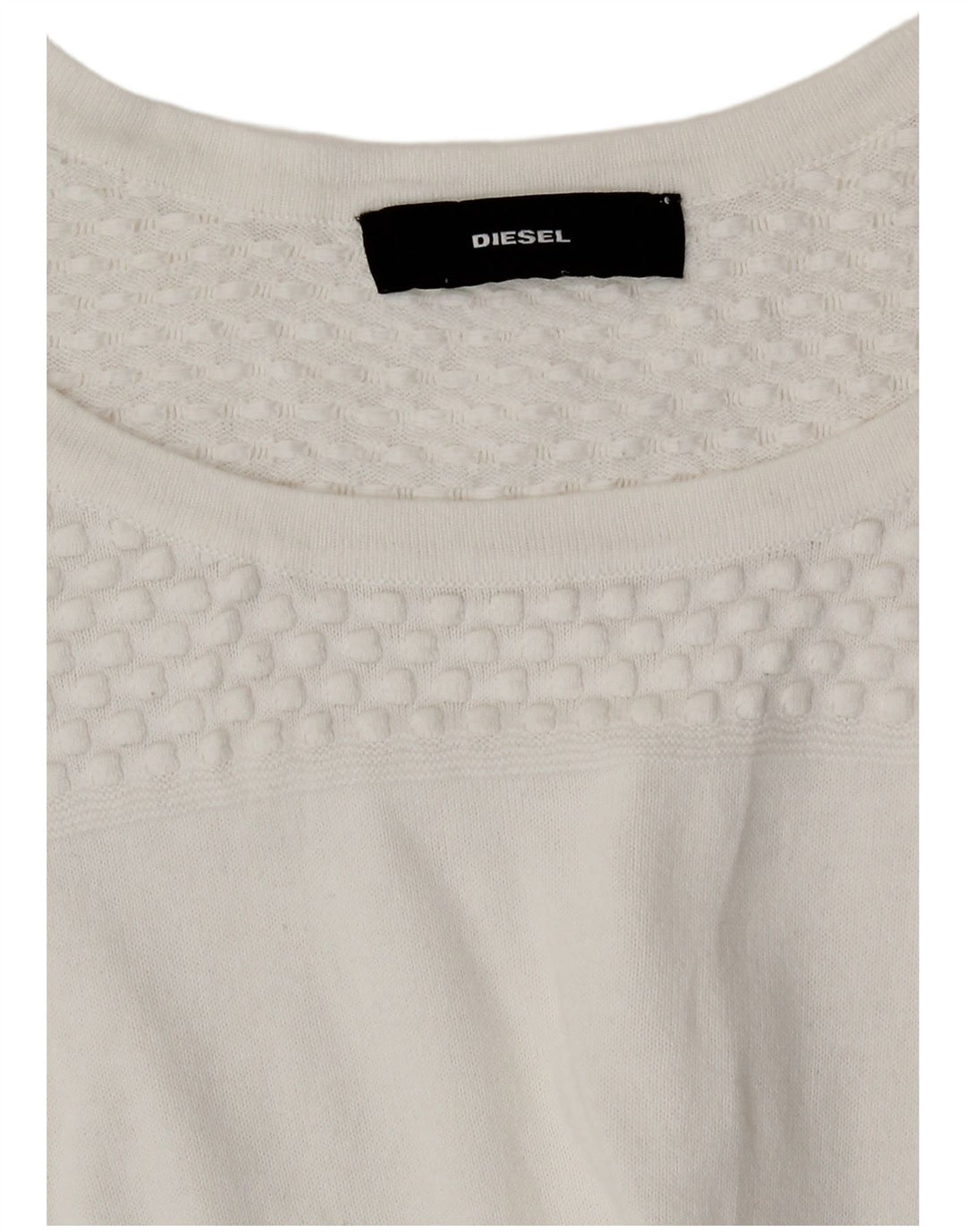 Diesel Womens Top 3/4 Sleeve UK 12 Medium White