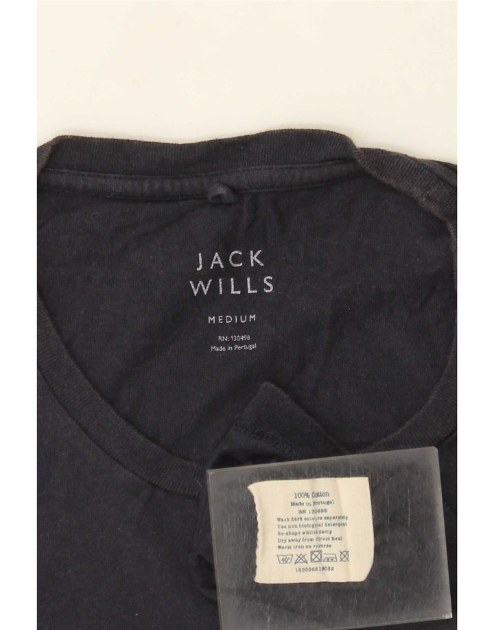 Jack Wills Herre T-shirt Top Medium Marineblå Bomuld