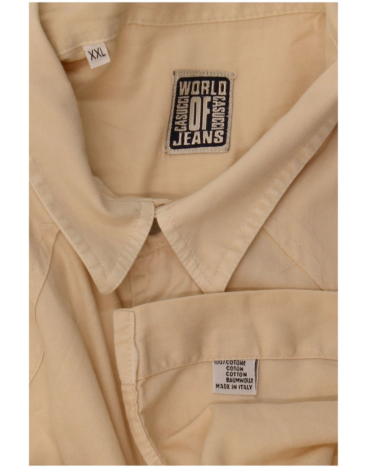 CASSUCI Mens Shirt 2XL Beige Cotton