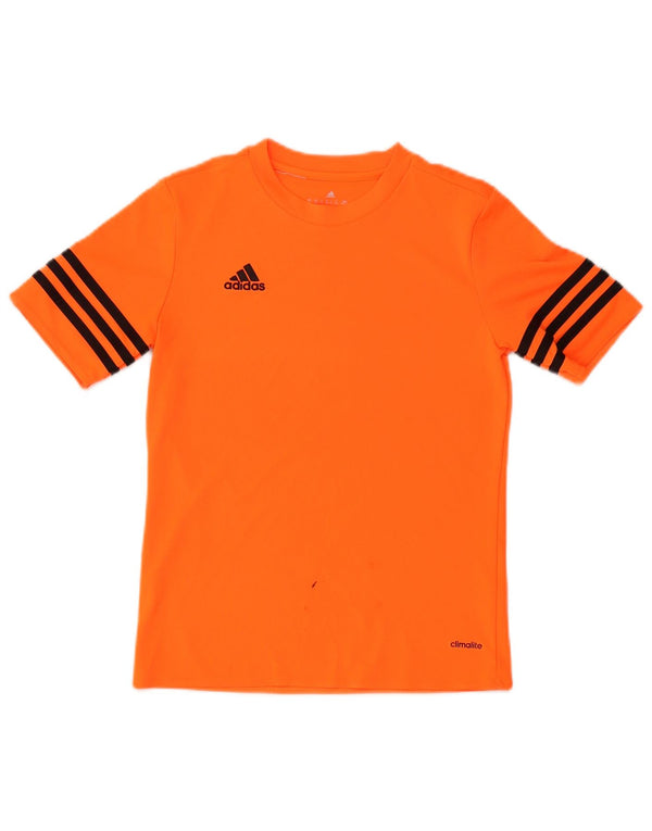 Футболка Adidas с графическим рисунком для мальчиков 11–12 лет, большая оранжевая спортивная футболка