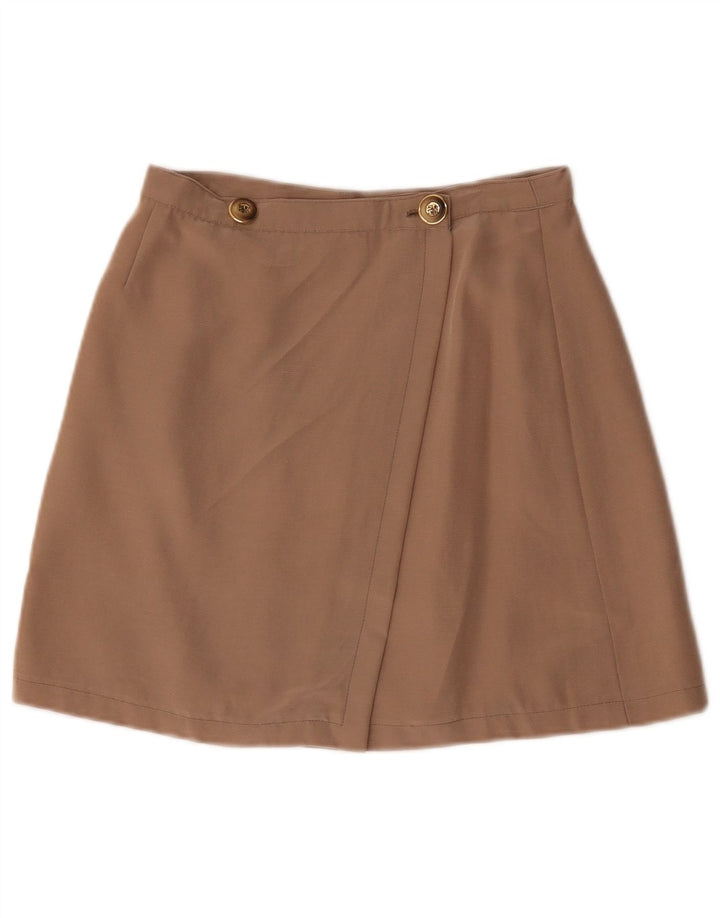Vintage Kvinders Mini Wrap Nederdel W26 Small Beige