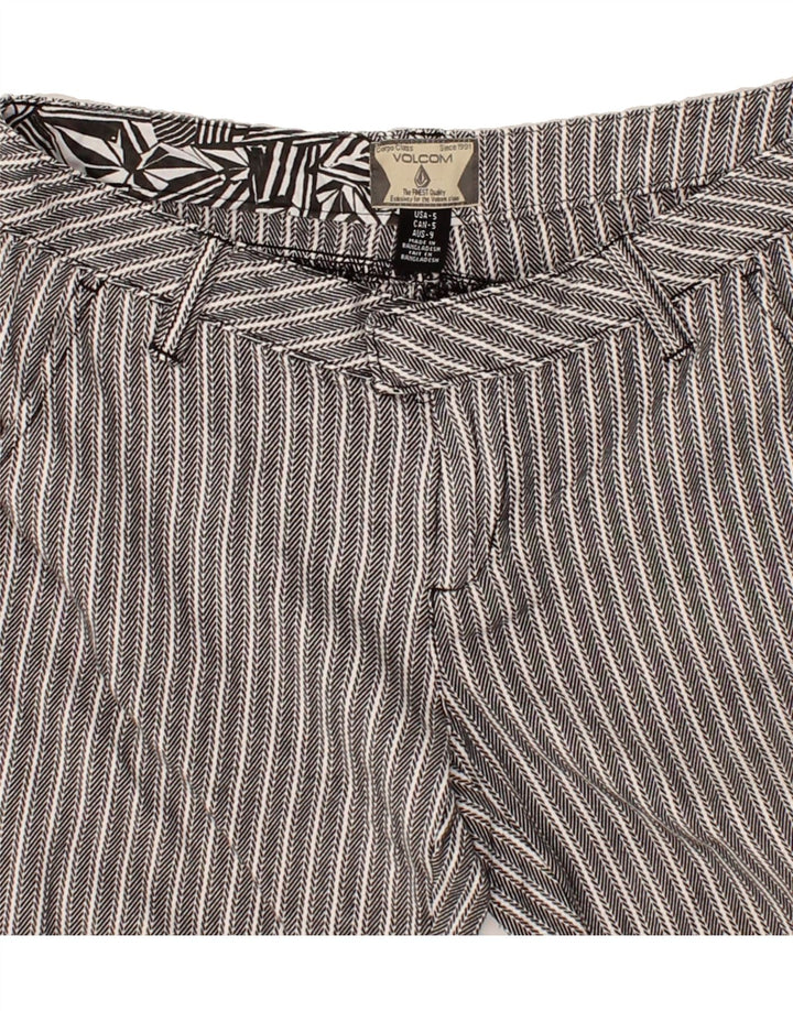 VOLCOM Womens Chino Trousers US 5 Medium W32 L24 Grey Striped Cotton Vintage Volcom and Second-Hand Volcom from Messina Hembry 