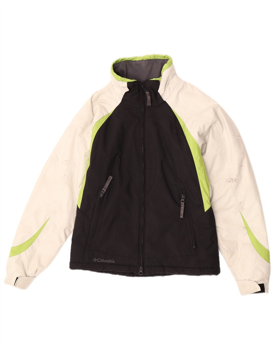 Columbia Womens Oversized Ski Jacket UK 10 Small Black Colourblock Nylon
