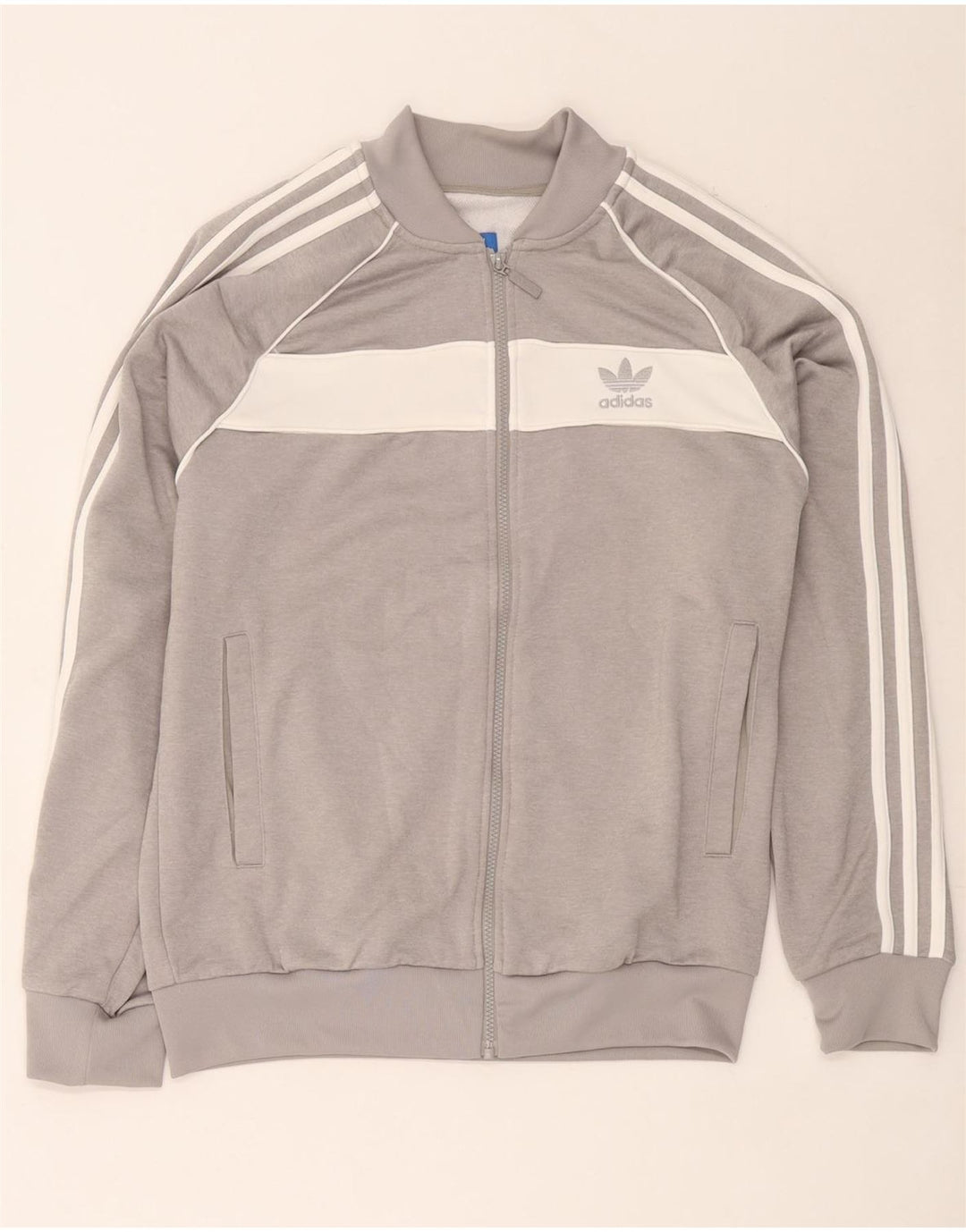 Мужской спортивный костюм Adidas, верхняя куртка, большой серый полиэстер с цветными блоками