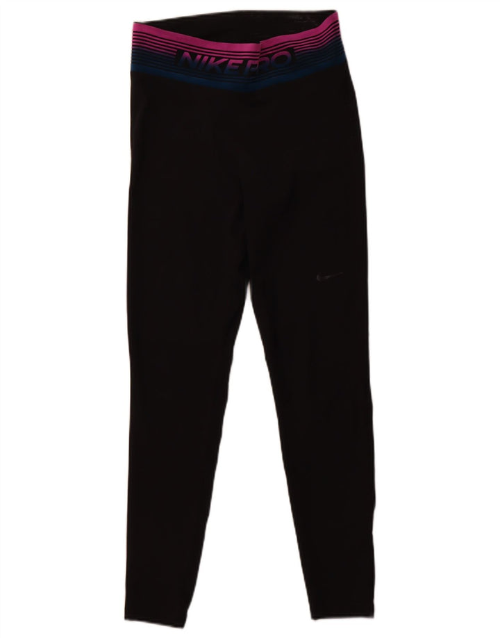 Leggings grafici pentru femei NIKE UK 12 Poliester mediu negru