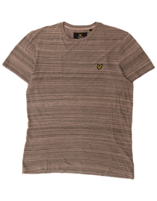 Lyle & Scott T-Shirt Homme Gris Moyen Coton à Rayures Fines