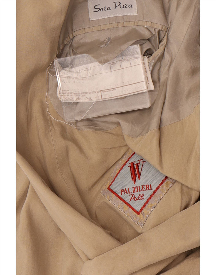 Pal Zileri Herre Dobbeltradet Blazerjakke IT 50 Stor Beige Silke