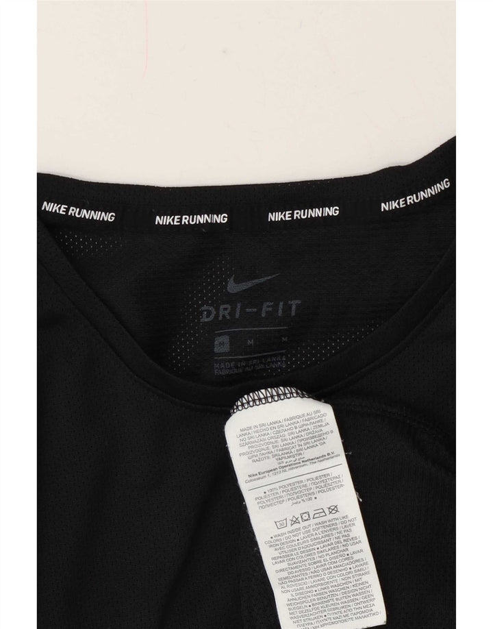 Nike Mens Dri Fit See Through póló felső, közepes fekete poliészter