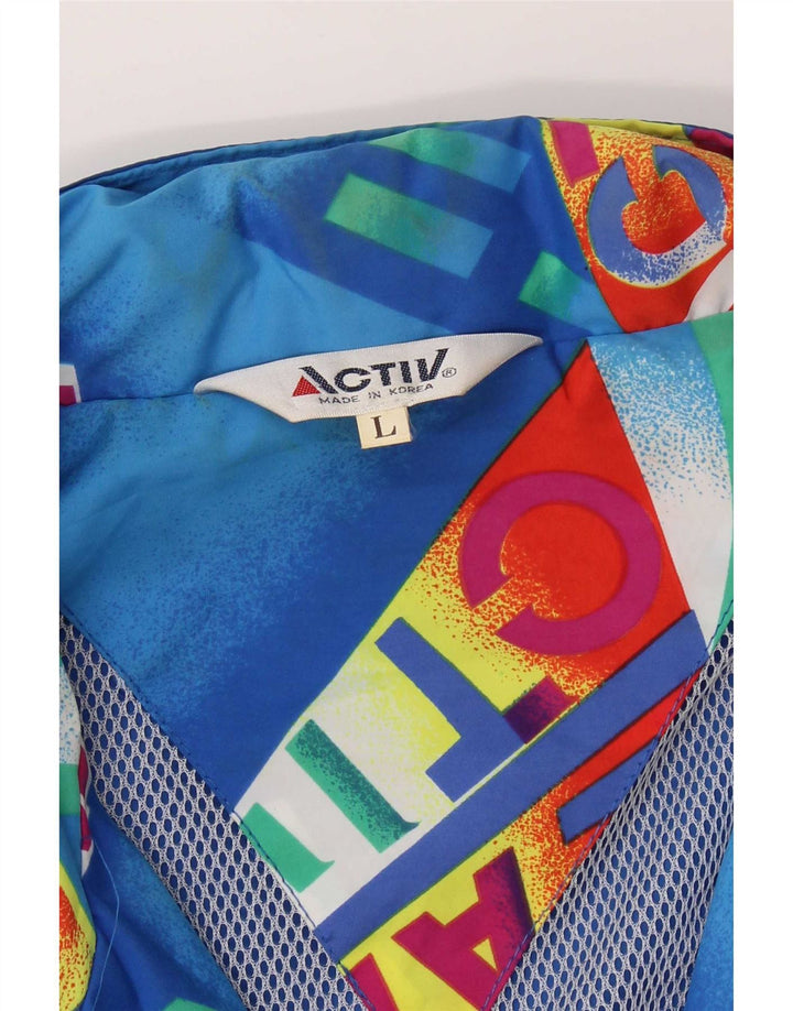 Ενεργό ανδρικό μπουφάν με κουκούλα Bomber UK 40 Large Blue Colourblock