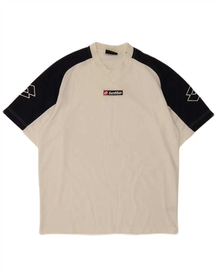 Lotto Mens Graphic T-Shirt Top XL White Colourblock Polyester