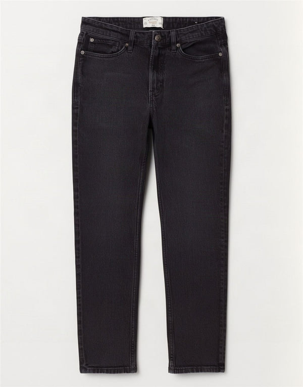 Fat Face Herre Slim Jeans W30 L30 Sort Bomuld