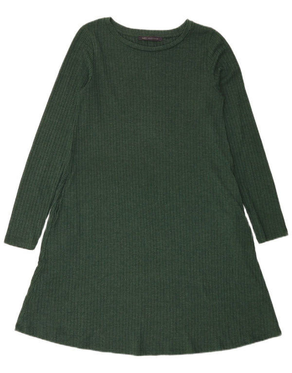 Marks & Spencer Robe pull à manches longues pour femme UK 8 Small Vert Polyester