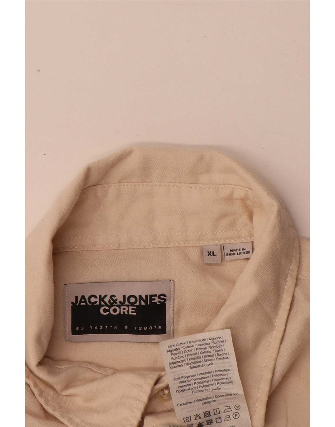Camisa masculina Jack & Jones XL algodão bege