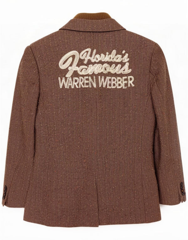 Warren Webber Veste blazer graphique à 2 boutons pour homme UK 38 Gris moyen moucheté