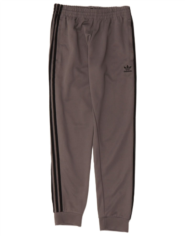 Adidas Mens Tracksuit Trousers Joggers Medium Grey Polyester