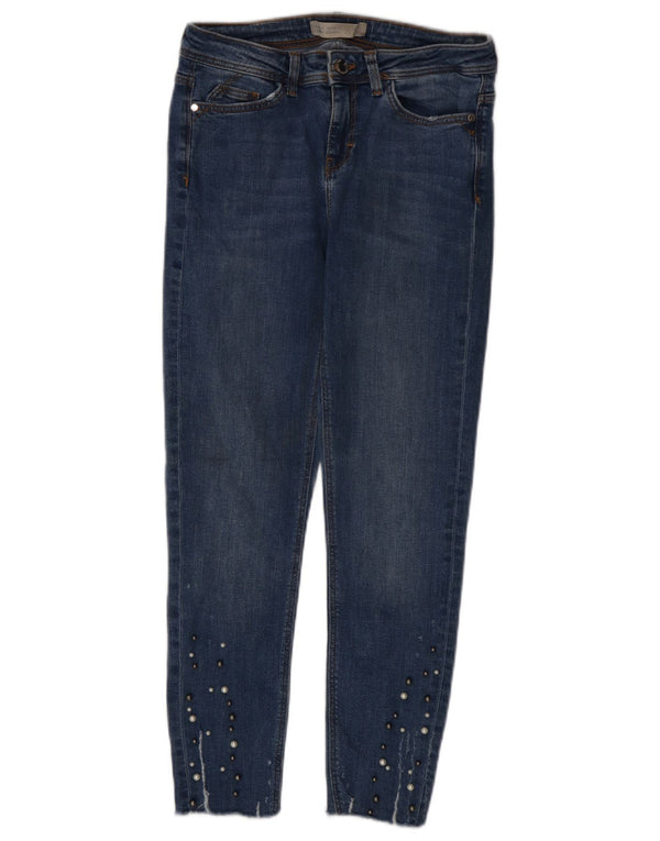 Zara Jeans Ajustados Cortos Mujer EU 36 XS W26 L25 Azul