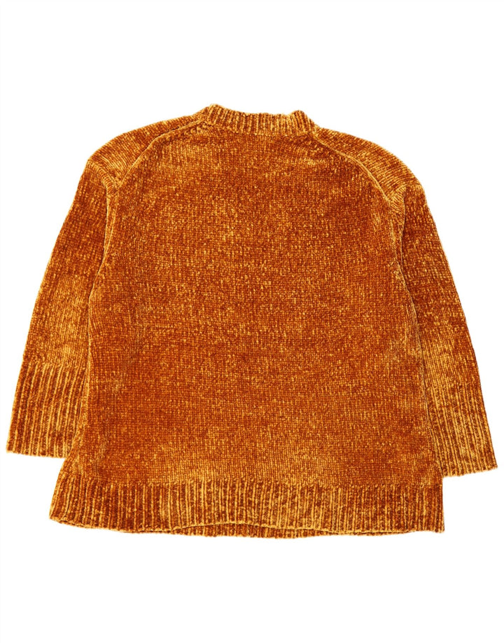 ZARA Womens Oversized V-Neck Jumper Sweater UK 14 Medium Brown Elastomere