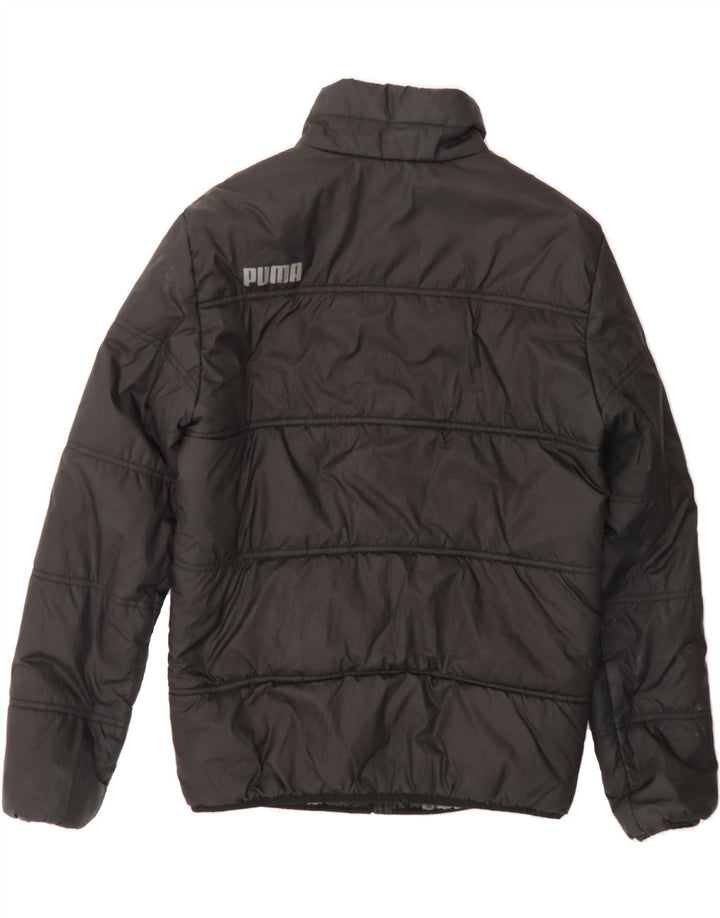 PUMA Mens Graphic Padded Jacket UK 36 Small Black Polyester Vintage Puma and Second-Hand Puma from Messina Hembry 