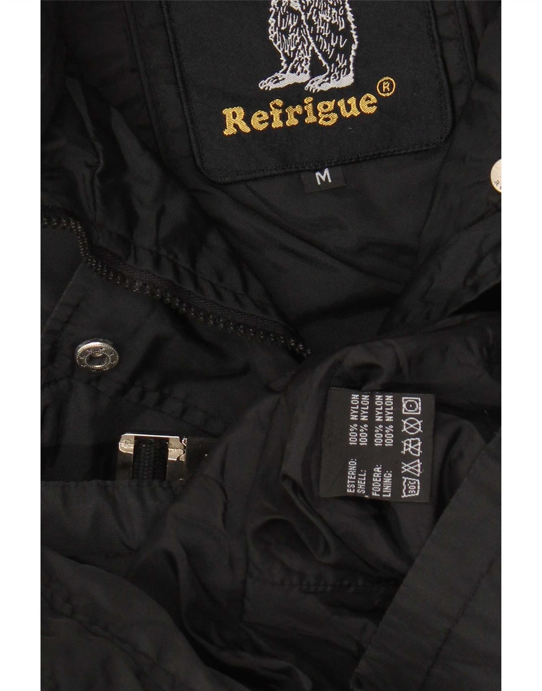 Refrigue Chaqueta utilitaria con capucha para mujer UK 12 Medium Black Nylon
