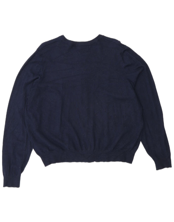 Marks & Spencer Womens Cardigan Sweater UK 20 2XL Navy Blue Viscose