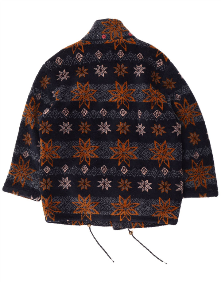 Astrolabio Mens Fleece Jacket UK 40 Large Navy Blue Floral Polyester