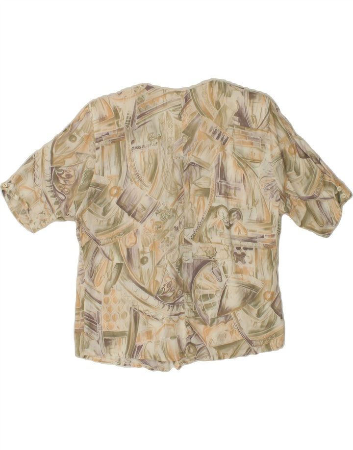CLASSIC Womens Short Sleeve Shirt Blouse EU 40 Medium Grey Floral Viscose Vintage CLASSIC and Second-Hand CLASSIC from Messina Hembry 