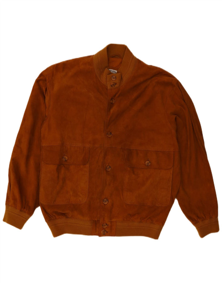 Vintage Herren Wildleder Bomberjacke UK 40 Großes braunes Leder