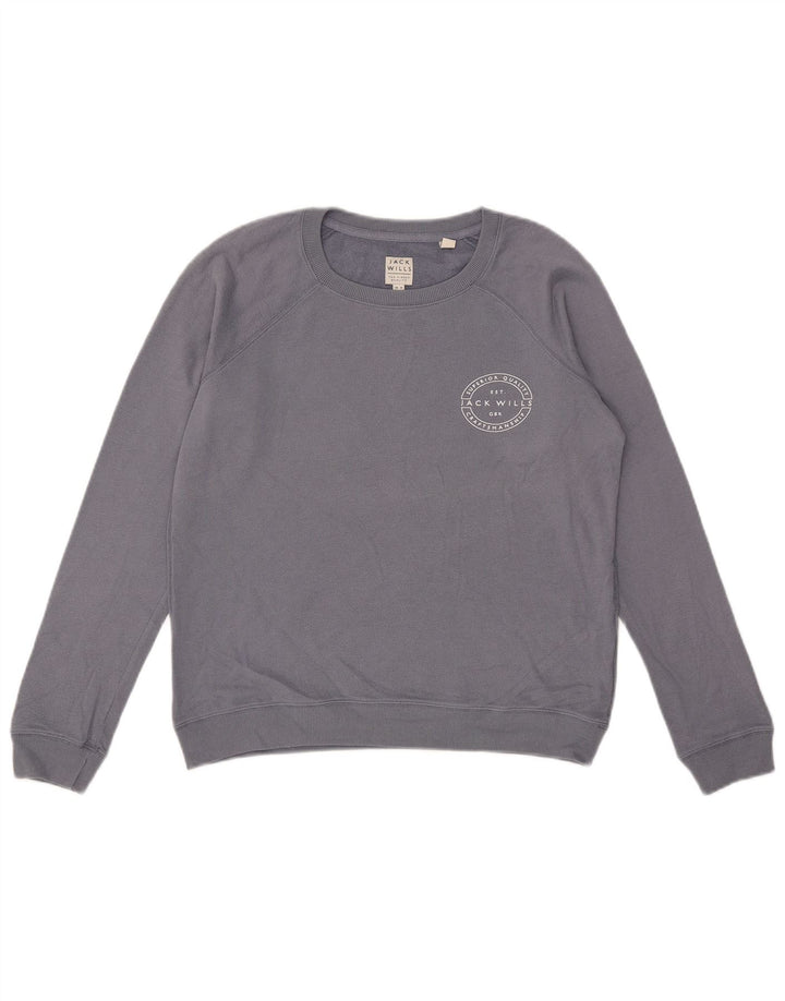 Jack Wills Womens Oversized Sweatshirt Jumper UK 10 Small Blue
