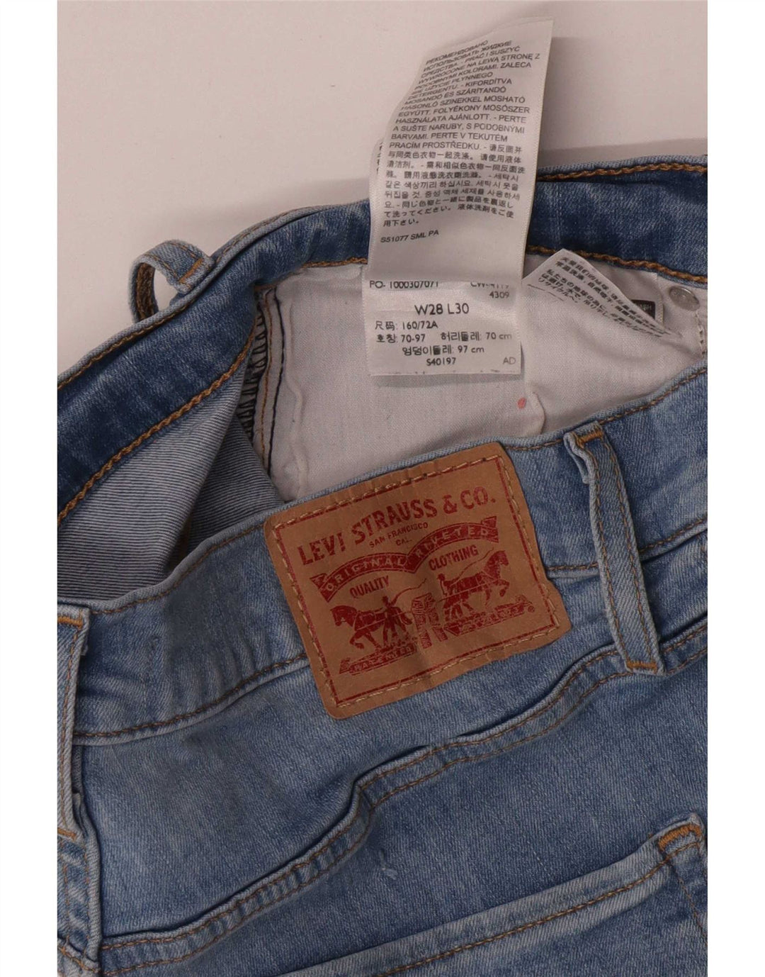 Levi's Womens Skinny Jeans W28 L27 Blue Cotton