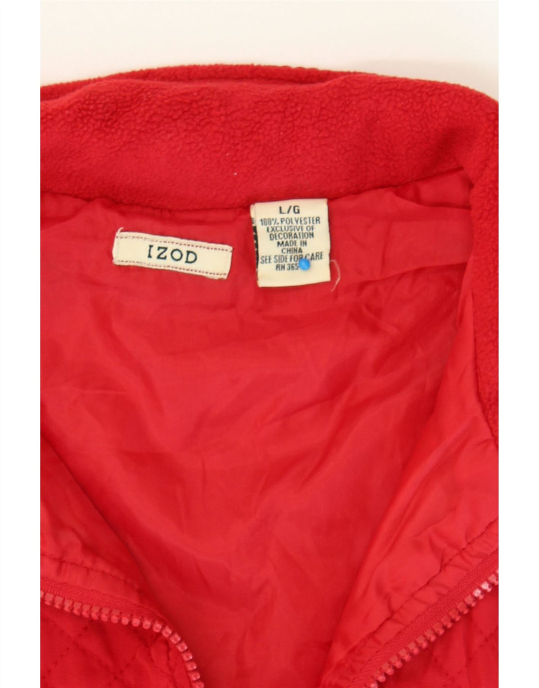 IZOD Womens Fleece Gilet UK 16 Large Red Polyester Vintage Izod and Second-Hand Izod from Messina Hembry 