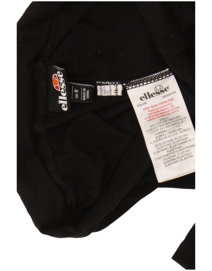 Ellesse Womens Graphic Leggings UK 8 Small Black Cotton