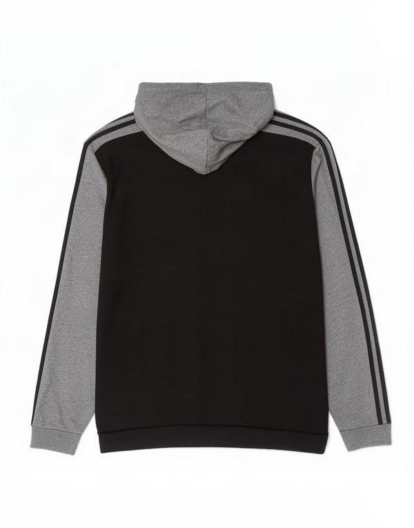 Adidas Pull à capuche zippé pour homme Grand coton color block noir