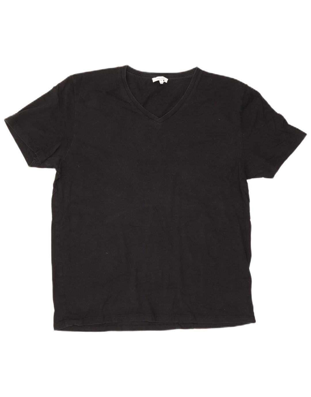 Reiss Mens T-Shirt Top XL Black Cotton