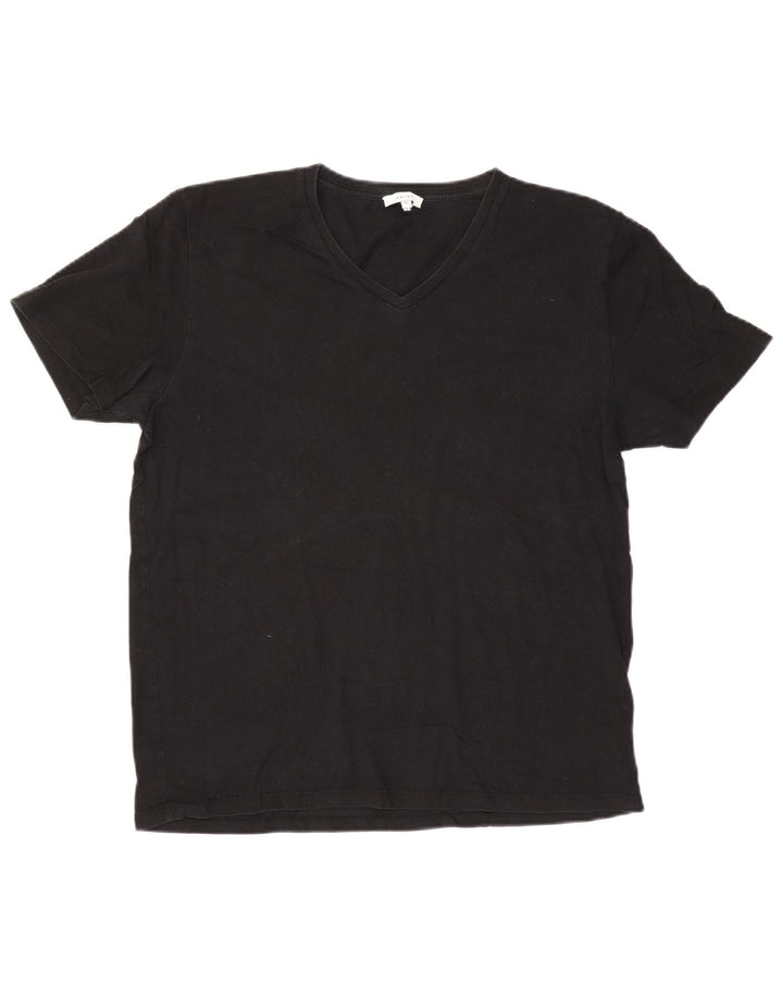 Reiss Mens T-Shirt Top XL Black Cotton