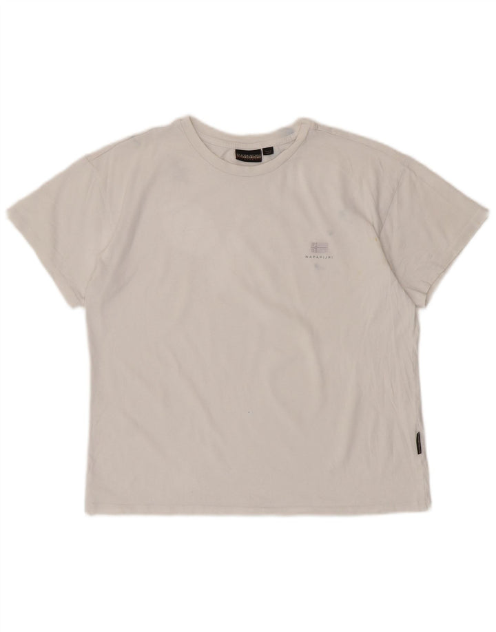 NAPAPIJRI Dame T-Shirt Top UK 14 Medium White