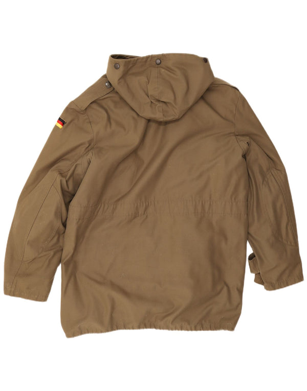 Vintage hombres con capucha Parka chaqueta Reino Unido 42 XL Beige poliacrílico