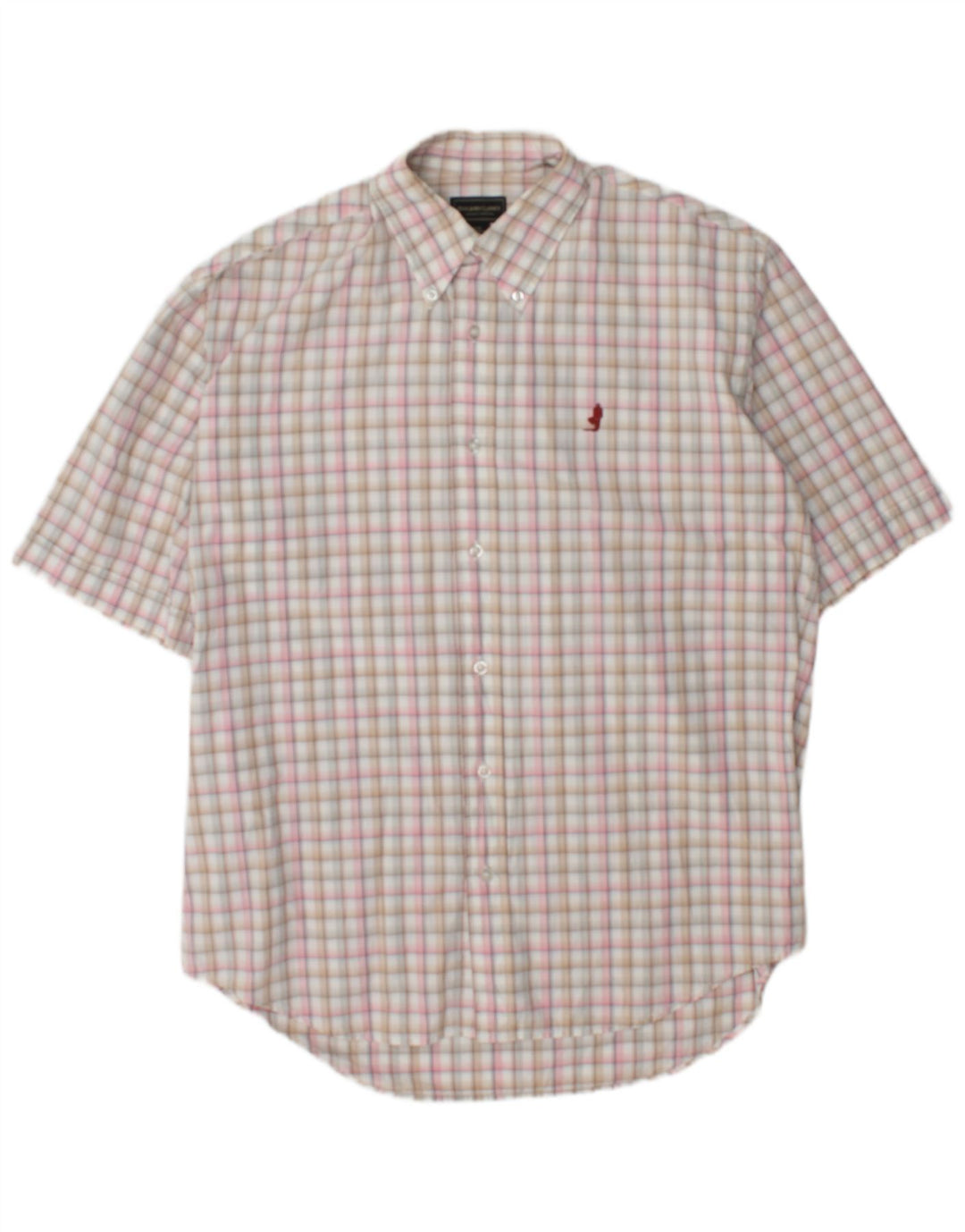 Camicia a maniche corte da uomo Marlboro Classics in cotone a quadri multicolore medio
