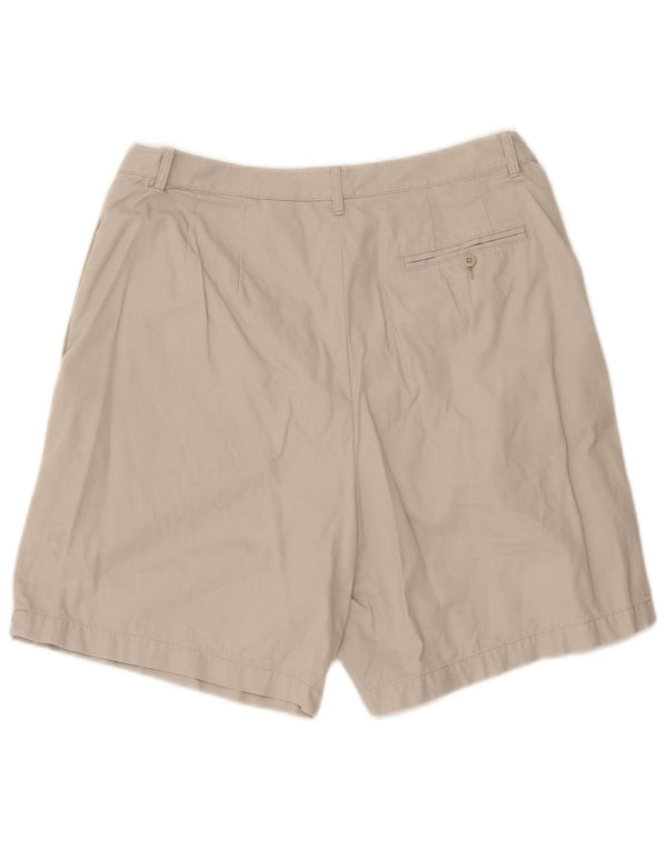 Eddie Bauer Womens High Waist Chino Shorts US 12 Large W32 Beige Cotton